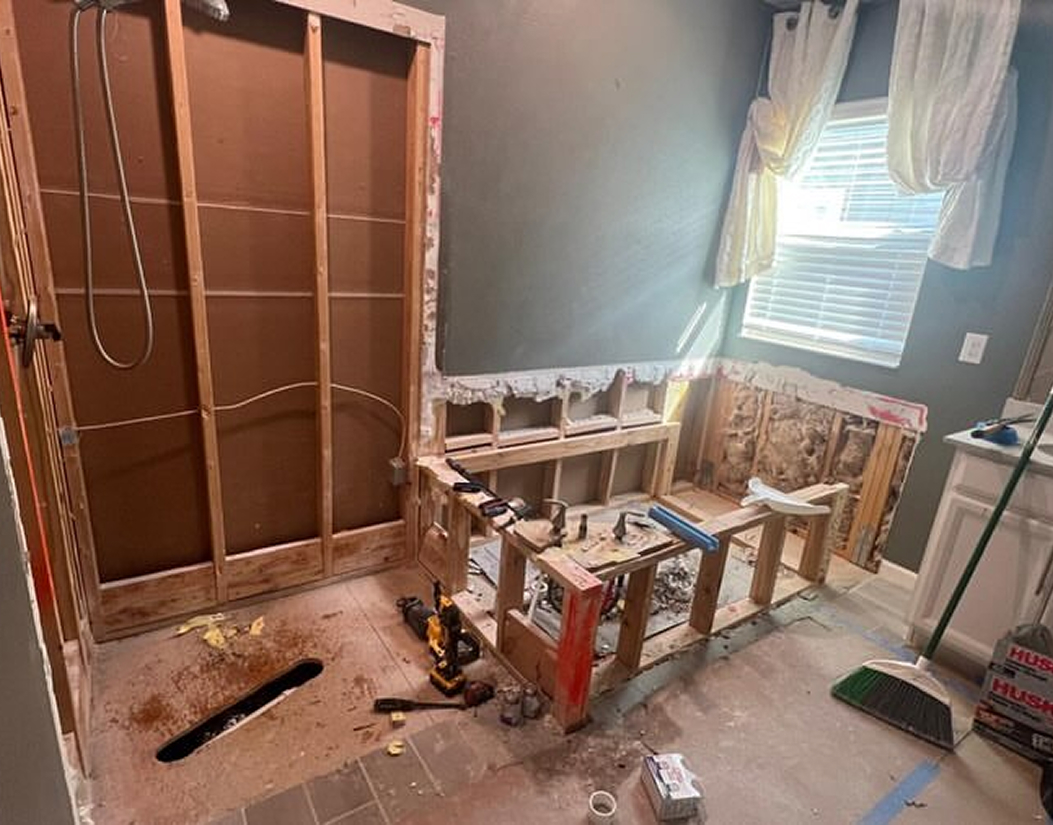 Bathroom before restoration